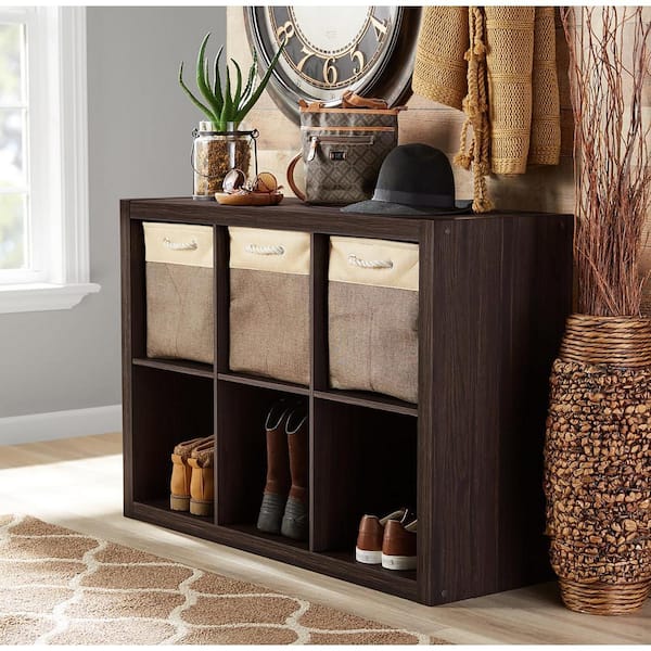 43 in. H x 30 in. W x 15 in. D Tobacco Oak 6- Cube Organizer TG10061