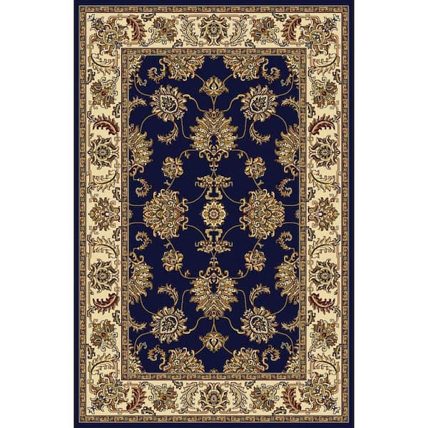 Noble Navy 8 ft. x 12 ft. Traditional Floral Oriental Area Rug