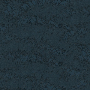 Absolutely Chic Blue/Black Cherry Blossom Motif Vinyl on Non-Woven Non-Pasted Matte Finish Wallpaper(Covers57.75 sq.ft.)