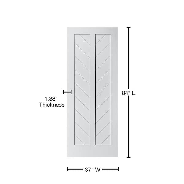 37 in. x 84 in. Chevron MDF Primed White Interior Barn Door Slab 37 in. x 84 in. Chevron MDF Primed White Interior Barn Door Slab