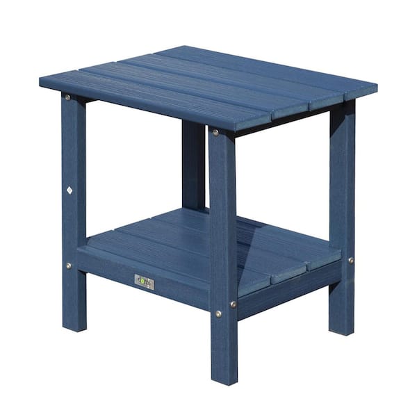 Gray 20 in. Rectangular Aluminum Outdoor Side Table, All-weather 2