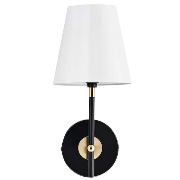 1-Light Matte Black Wall Sconce Vanity Light