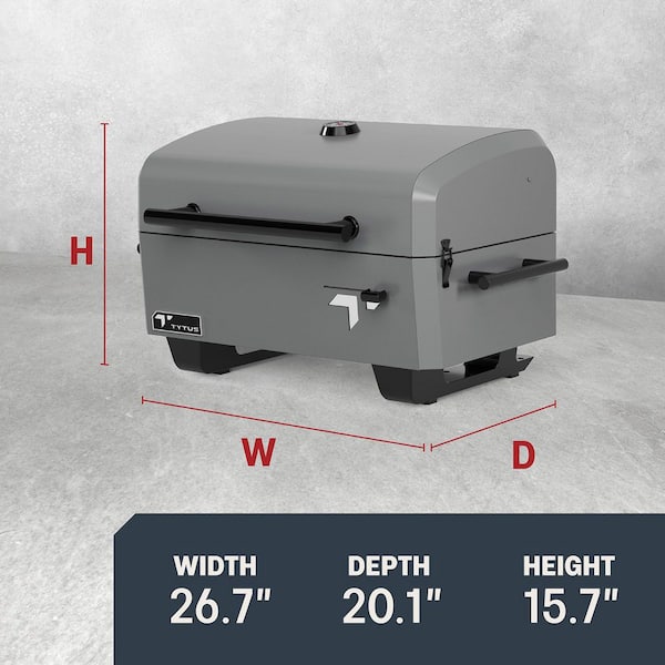 TYTUS Emberwood Portable Charcoal Grill and Smoker in Gunmetal