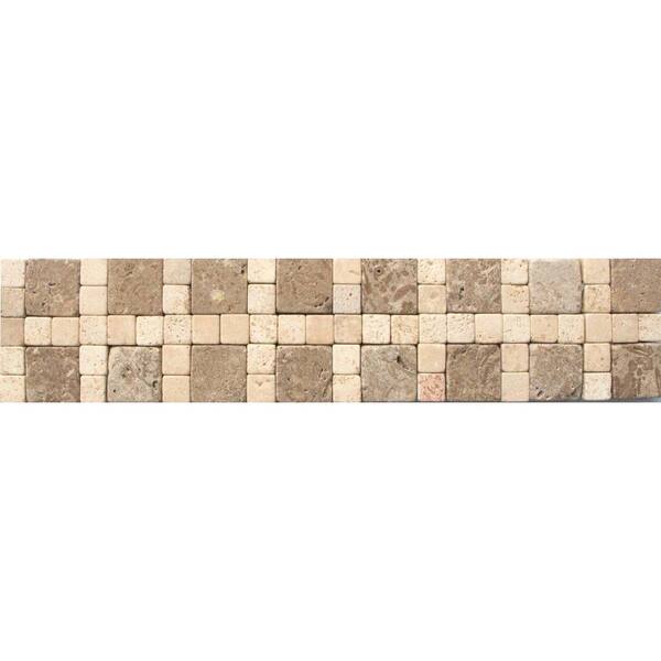 MSI Cornerless Travertine Border 3 in. x 12 in. Floor and Wall Tile