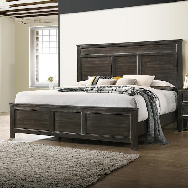 New Classic Furniture Andover Chestnut Brown Wood Frame King Panel Bed