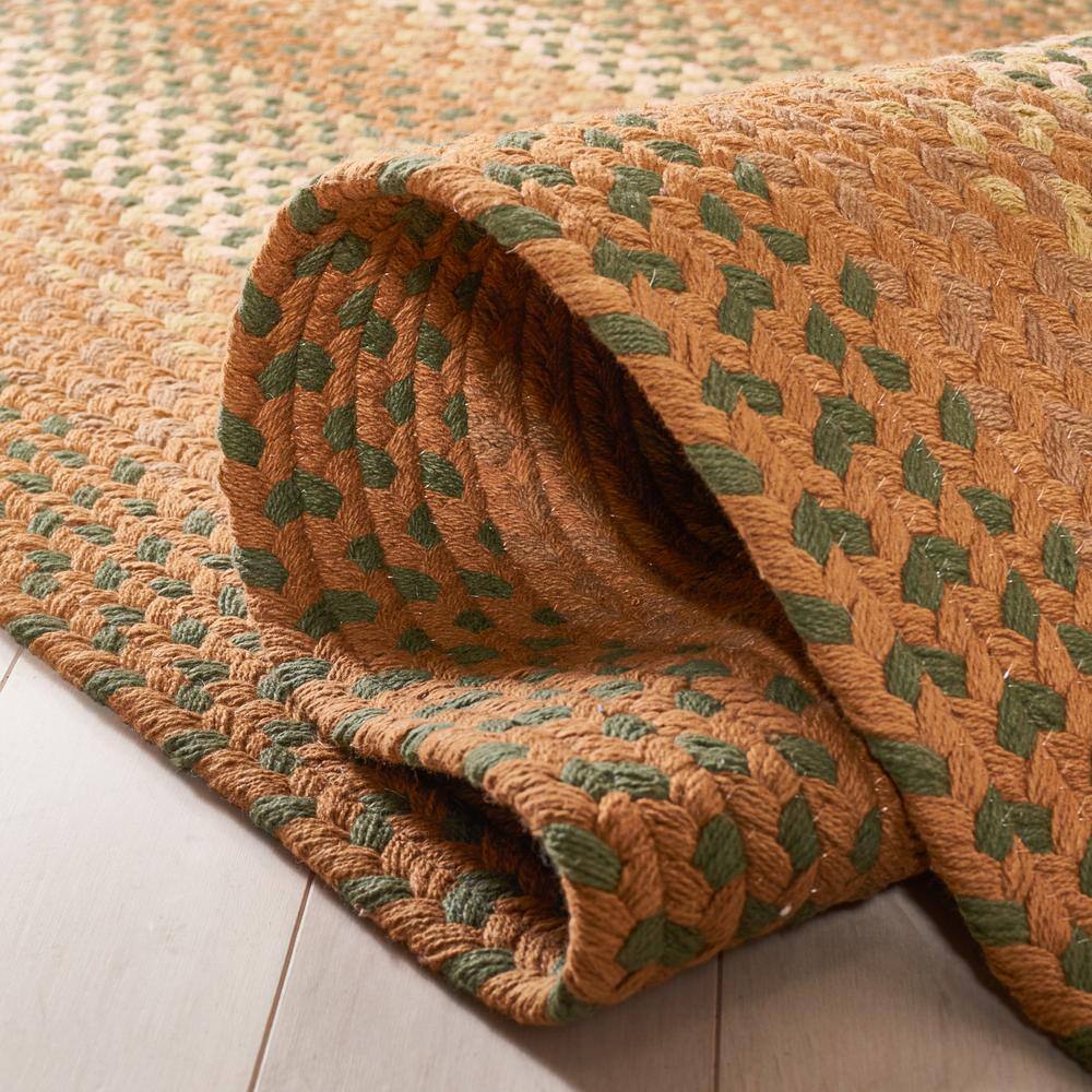 Handwoven Beige and Brown Cotton Braided Runner Rug