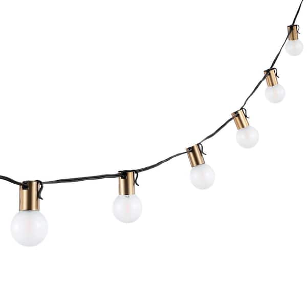 SAFAVIEH Farrynn 10-Light 10 ft. Outdoor Plug-In Integrated LED Globe String -Light