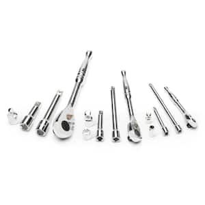 1/4 in., 3/8 in., and 1/2 in. 72-Tooth Ratchet and Accessory Set in (14-Piece)