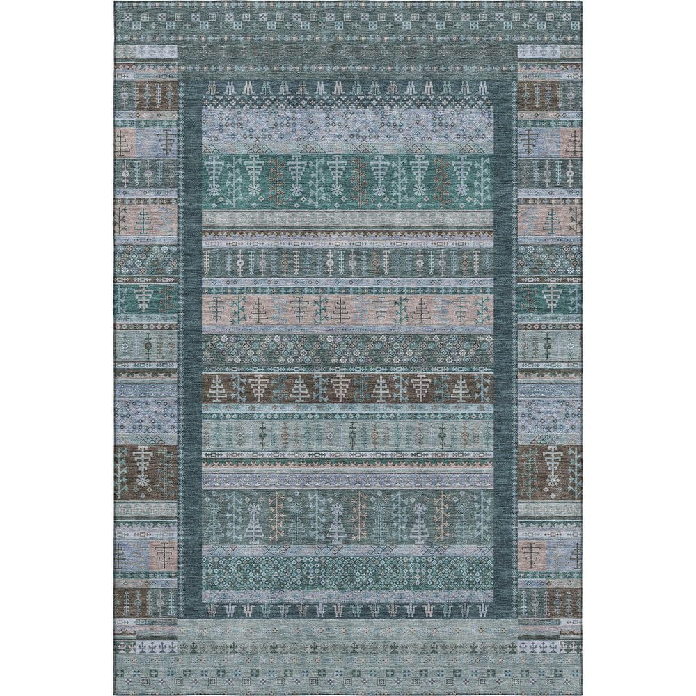 Mayfield Premium Machine Washable Abstract AMF2160 Emerald 9 ft. x 12 ft. Area Rug price history on PriceWatchPro