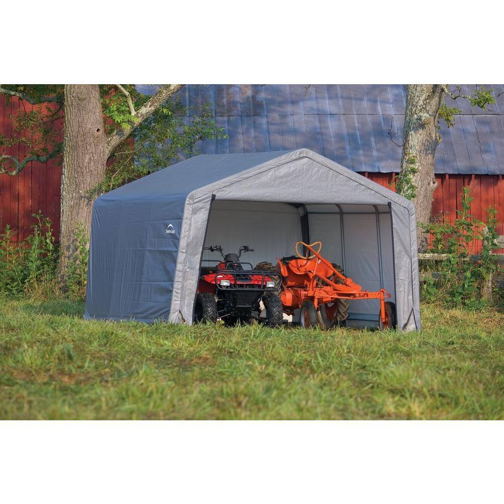 12' x 12' Gray Portable Steel Frame Shed