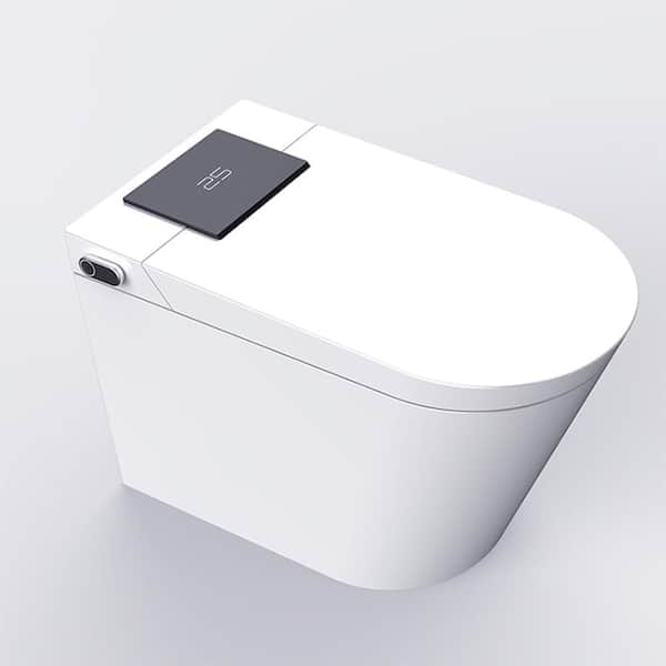 MUC-Z Elongated Smart Bidet Toilet in White with Heated Seat, Sensor Lid, Auto Open/Close/Flush, Bidet Wash, Air Dryer