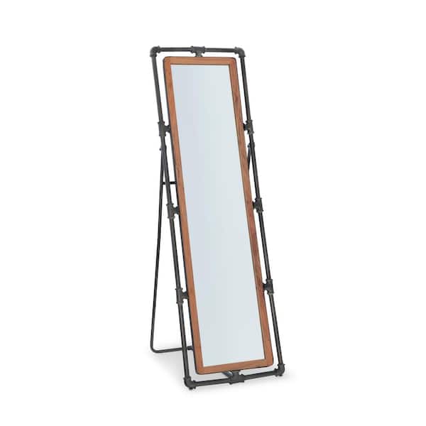 Powell Company 22 in. x 40 in. Tabletop Makeup Mirror in Natural and Gun Metal