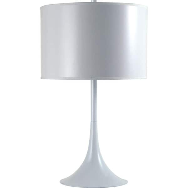 ORE International 25 in. Modern White Metal Table Lamp
