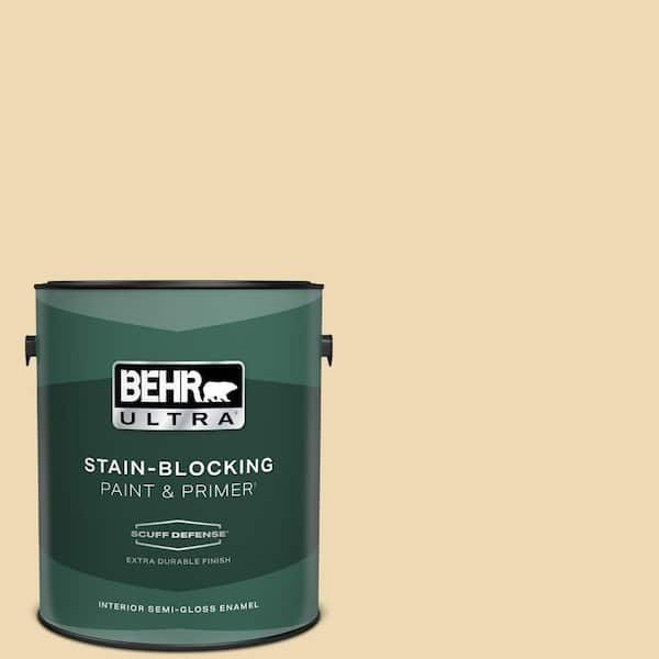 BEHR ULTRA 1 gal. #340E-3 Bavarian Cream Extra Durable Semi-Gloss Enamel Interior Paint & Primer