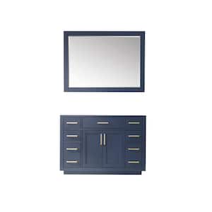 Ivy 47.2 in. W x 21.6 in. D x 33.1 in. H Bath Vanity Cabinet without Top in Royal Blue with Mirror
