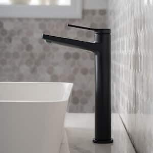 Indy Single Hole Single-Handle Bathroom Faucet with Pop-Up Drain in Matte Black