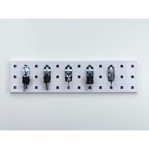 3/8 in. White Pegboard Wall Organizer Strip with Assortment