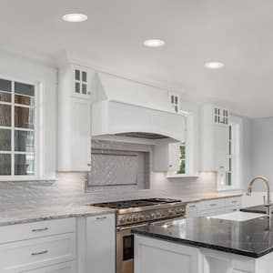 Easy Up Integrated LED 6 in. 4000K Airtight Dimmable Canless Recessed Light Kit with J-Box and White Baffle Trim