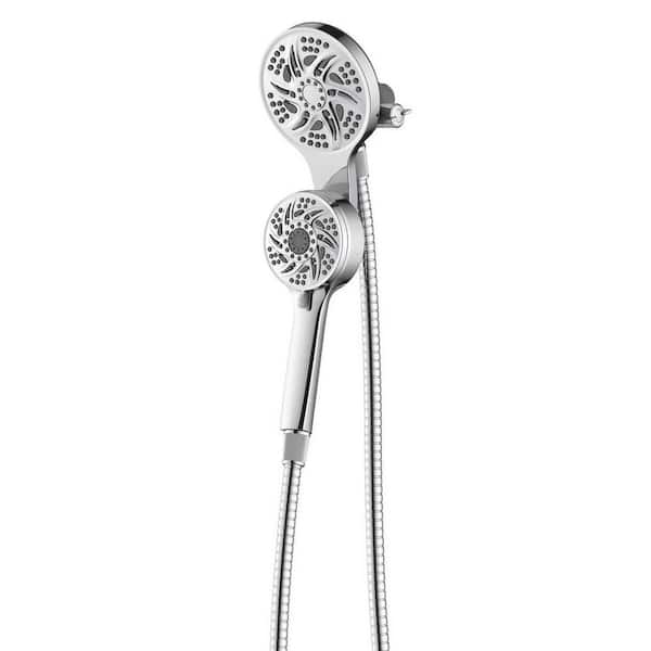 Glacier Bay EasyDock 6-Spray Patterns 5 in. Wall Mount Dual Shower Heads in Chrome