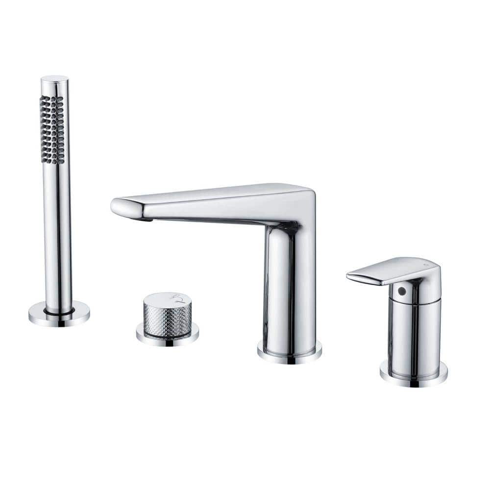 AIMADI Single-Handle Deck-Mount Roman Tub Faucet with Hand Shower ...