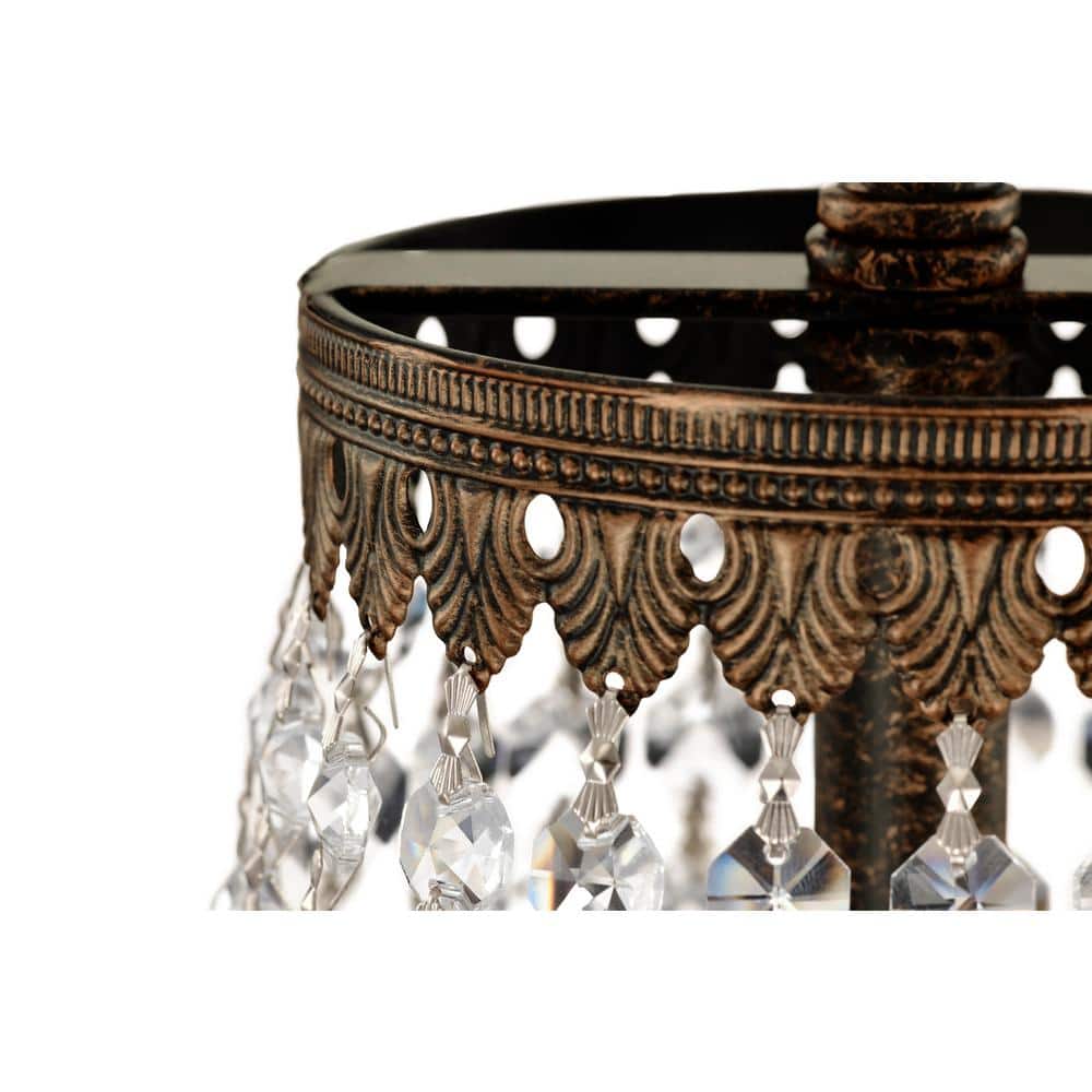Antique Bronze Crystal Empire Chandelier with 6 Lights