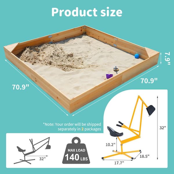 サンドボックス 6台 6 Feet Kids Oval Sandbox with Built-in