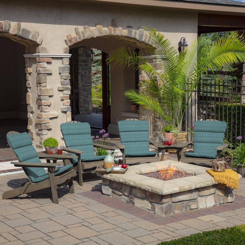 Alana Tile Blue and Green Outdoor Adirondack Chair Cushion