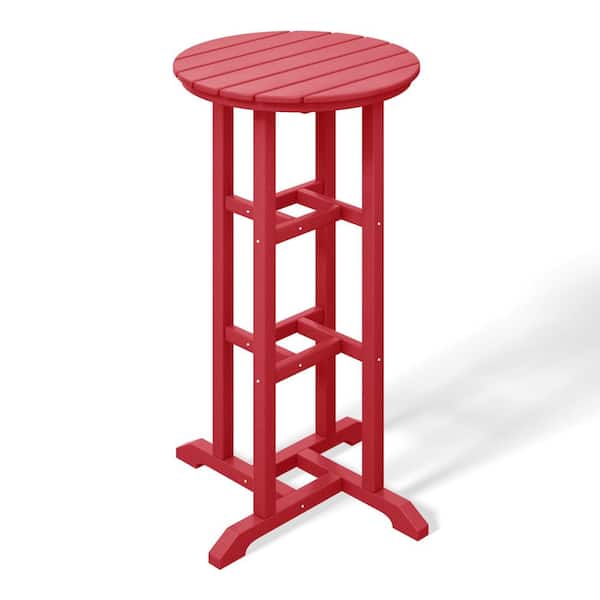 WESTIN OUTDOOR Laguna 24 in. Round Pub Height HDPE Plastic Dining Outdoor Bar Bistro Table in Red