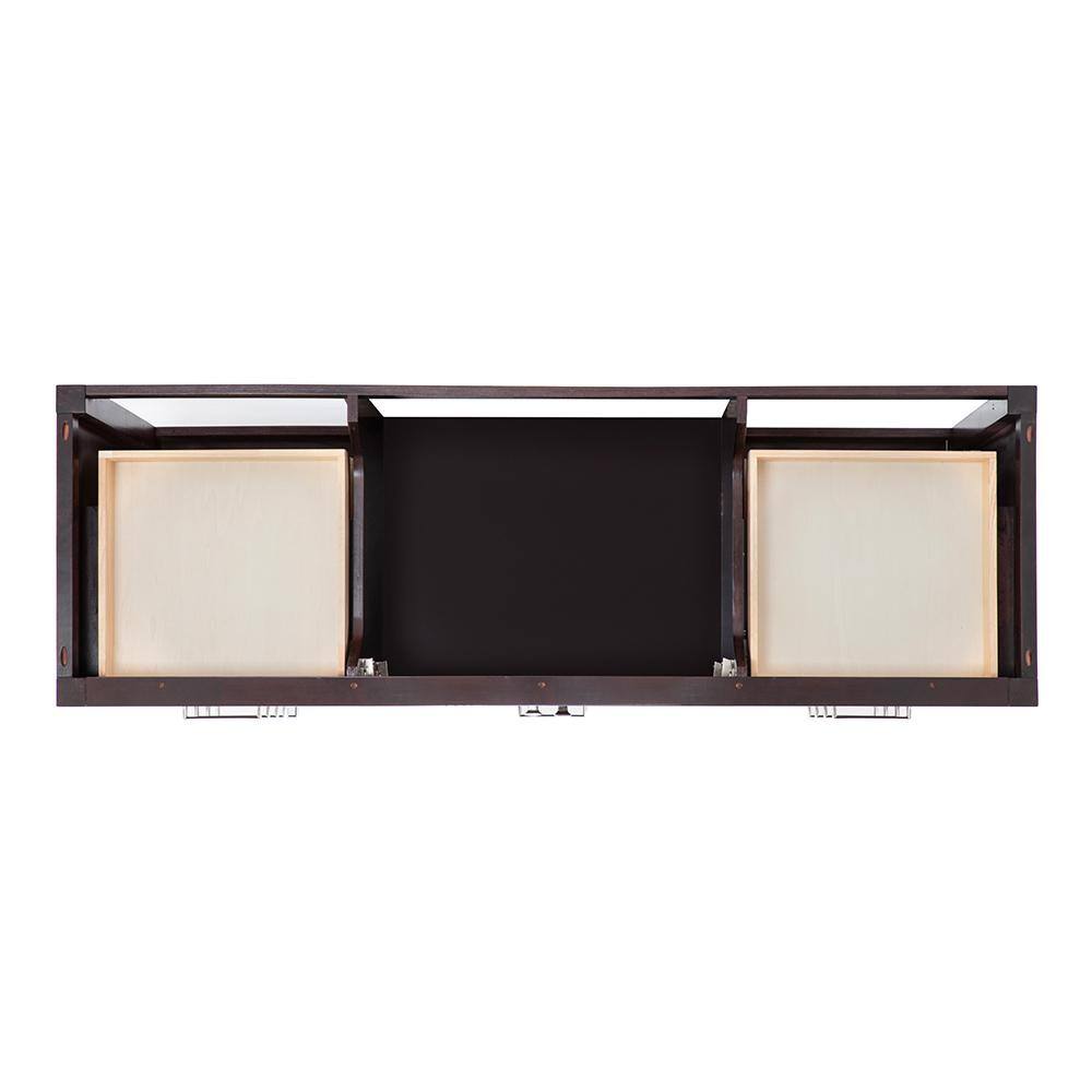 Espresso Solid Wood Freestanding Single Basin Vanity with Quartz Top