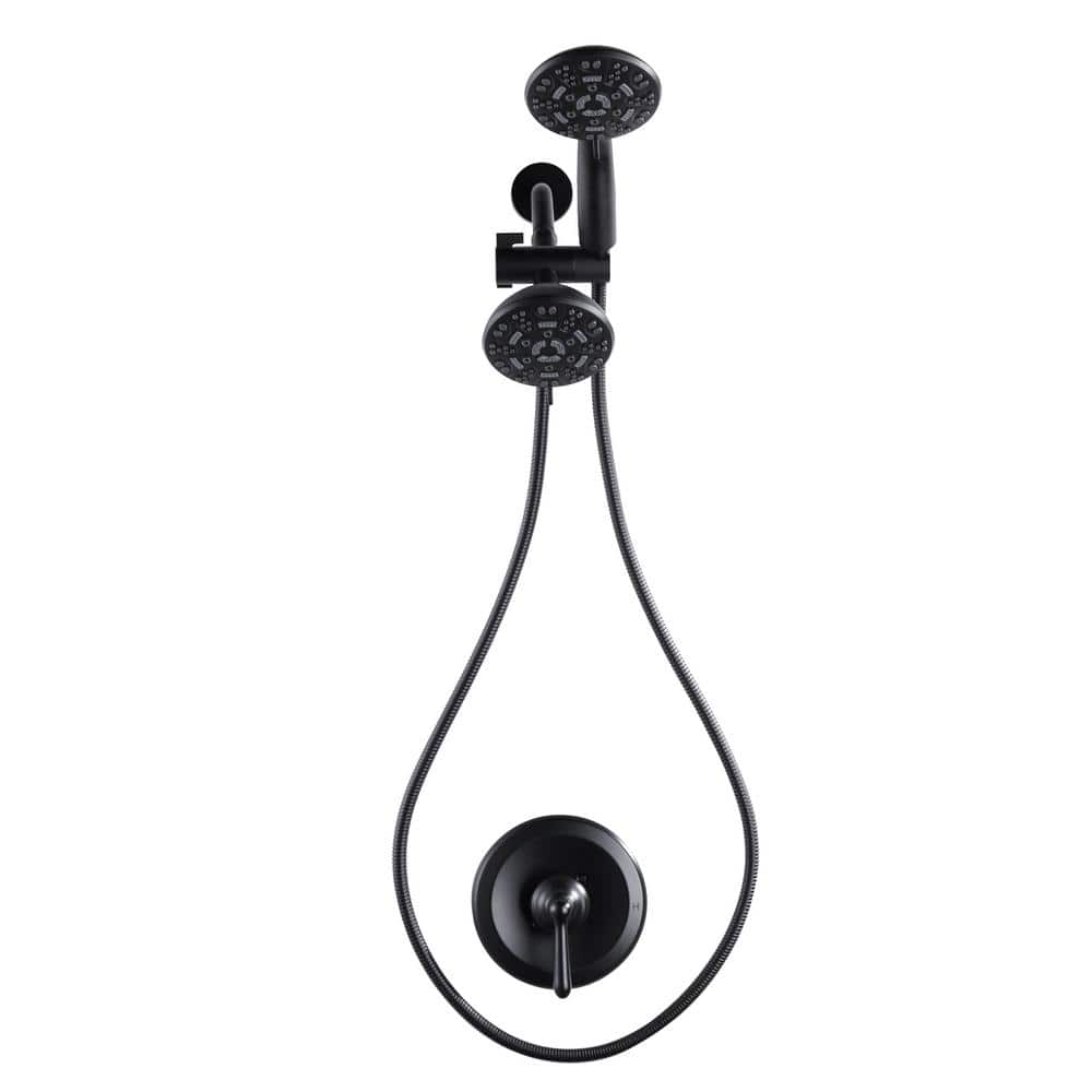 2-in-1 Single Handle 7-Spray Wall Mount Shower Faucet 1.8 GPM with Pressure Balance in. Matte Black Valve Included price history on PriceWatchPro