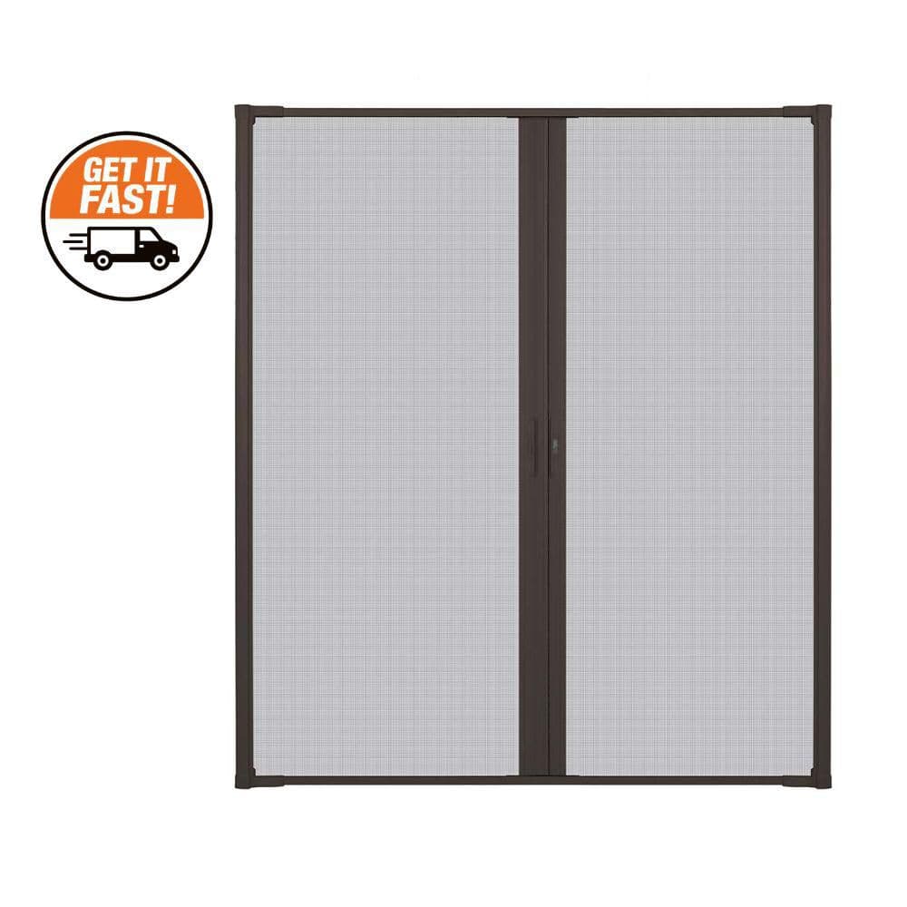 Andersen 72 in. x 84 in. LuminAire Bronze for Double Entry Door 68 in.-72 in. Universal Handed Aluminum Retractable Screen Door
