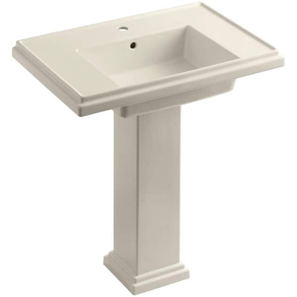 KOHLER Tresham Fireclay Pedestal in Almond KOHLER Tresham Fireclay Pedestal in Almond