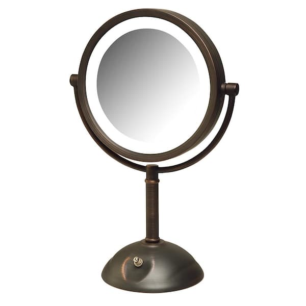 Jerdon 10 in. x 16 in. LED Lighted Table Makeup Mirror
