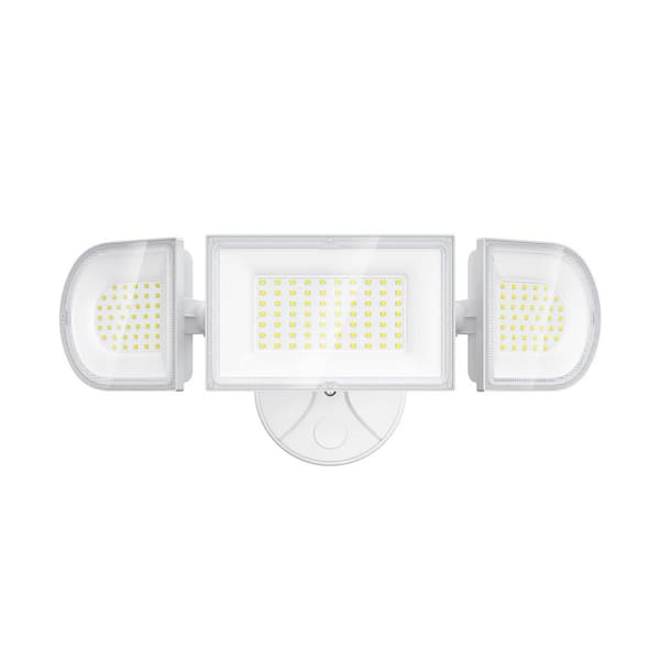 100W 9000 Lumen 6500K White LED Flood Light Outdoor 3 Adjustable Heads IP65 Waterproof Security Floodlight