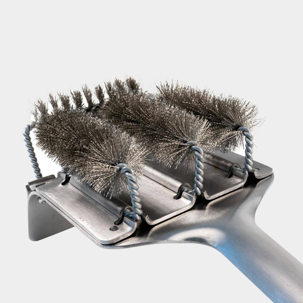 Extra-Long Stainless Steel Grill Brush and Coal Rake