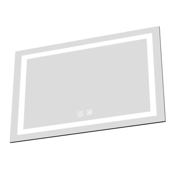 Unbranded 36 in. W x 48 in. H Small Rectangular Frameless Anti-Fog Wall Bathroom Vanity Mirror in White