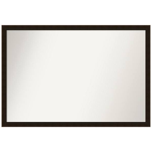 Amanti Art Espresso Brown 38 in. W x 26 in. H Non-Beveled Wood Bathroom Wall Mirror in Brown