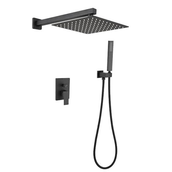 Tahanbath Fixed and Handheld Shower Head Dual Shower Head and Handheld Shower Head in Matte Black