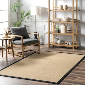 Suki Casual Faux Seagrass Black 8 ft. x 10 ft. Indoor/Outdoor Area Rug