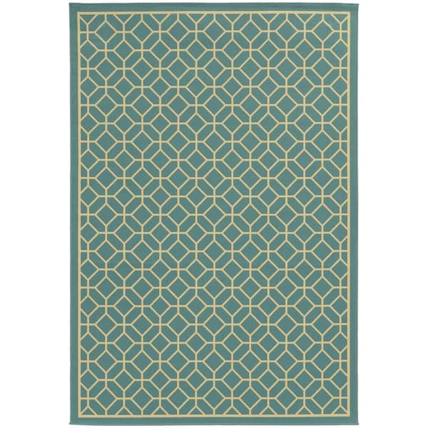 Home Decorators Collection Sand Aegean 4 ft. x 6 ft. Indoor/Outdoor Patio Area Rug