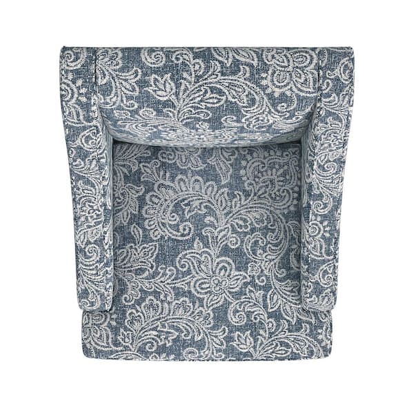 Homepop Classic Swoop Denim Jacobean Print Fabric Upholstery