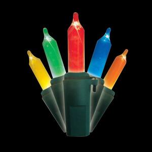 50-Count Warm Glow Traditional Mini LED Multi-Color Christmas Light Set