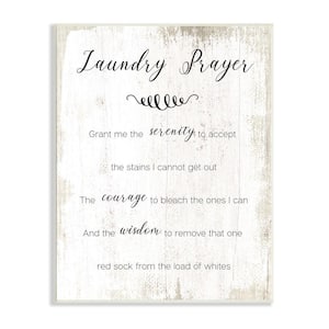 "Family Laundry Room Prayer Faith Inspired Humor" by Daphne Polselli Unframed Country Wood Wall Art Print 13 in x 19 in