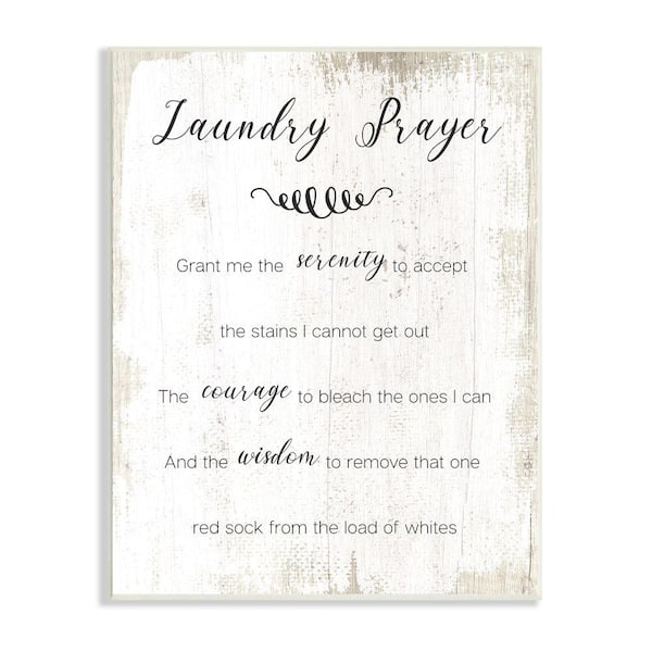 Stupell Industries "Family Laundry Room Prayer Faith Inspired Humor" by Daphne Polselli Unframed Country Wood Wall Art Print 10 in x 15 in
