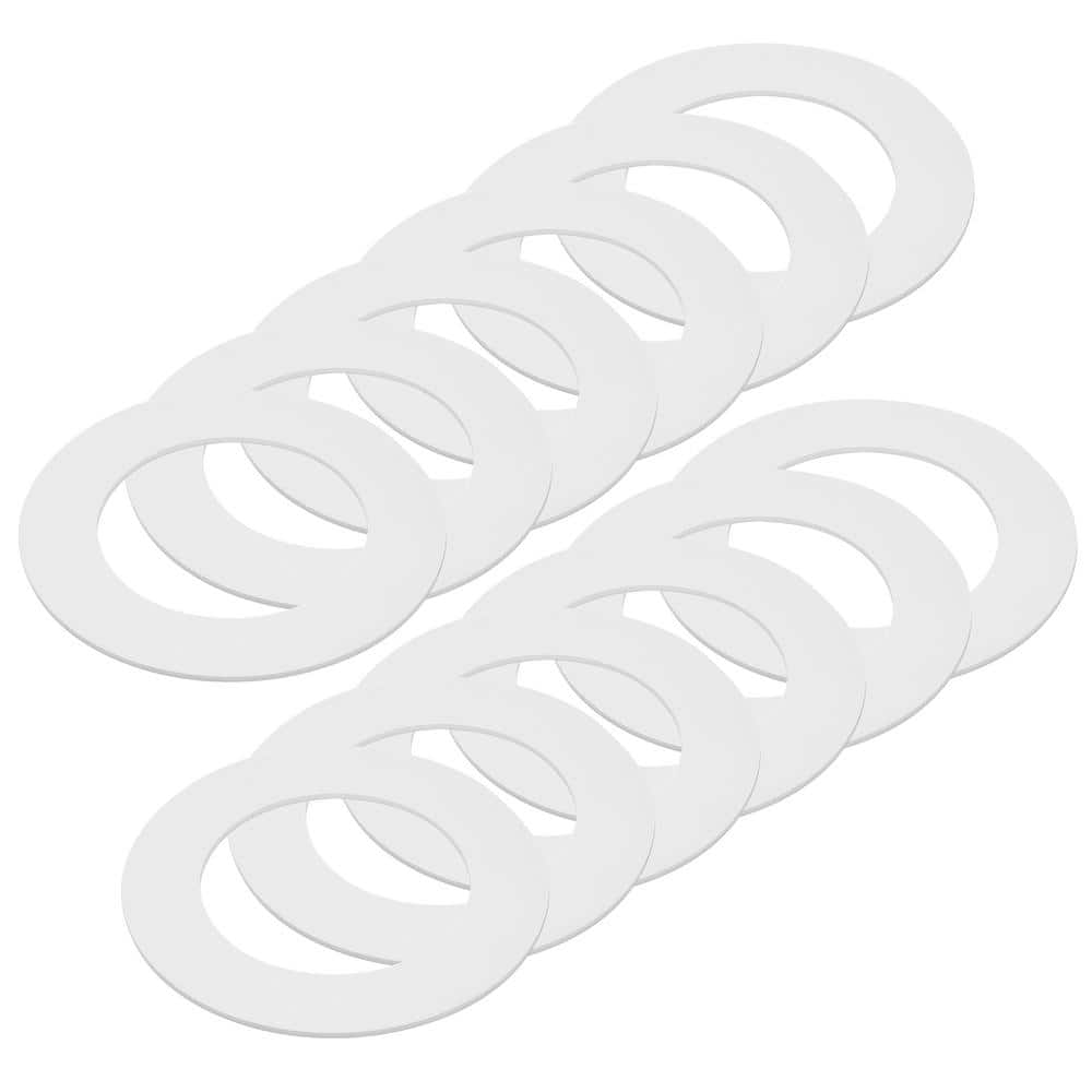 White Round Plastic Goof Rings for Recessed Lights, 6.7 Inch Diameter, 12 Pack