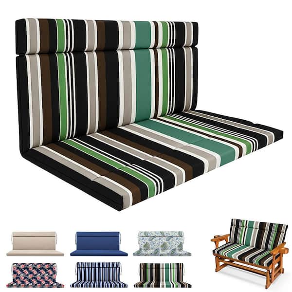 48″ x 44″ Outdoor Loveseat Cushion, Waterproof Patio Bench Replacement Cushions for Porch Swing Garden Chairs Stripe