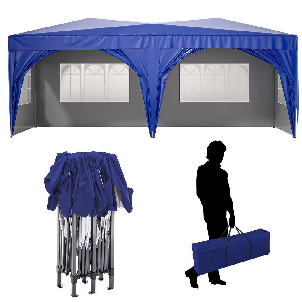 10 ft. x 20 ft. Outdoor Portable Party Folding Tent with 6 Detachable Side 