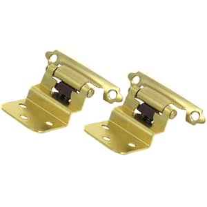 Inset Polished Brass 3/8 in. Self-Closing Hinge (1-Pair)