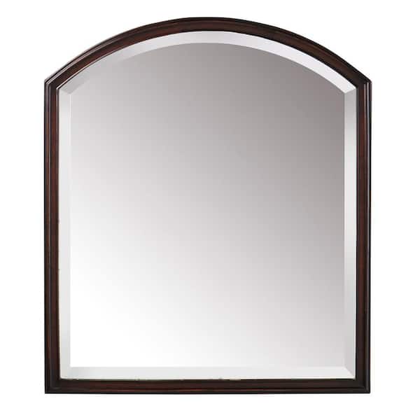 Home Decorators Collection Lynn 26 in. L x 21 in. W Iron Wall Mirror in Antique Brown