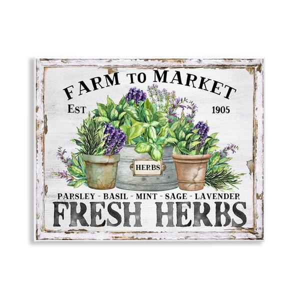 Stupell Industries Farmhouse Fresh Herbs by Creatif Belle Unframed Nature Graphic Art Print 11 in. x 14 in.